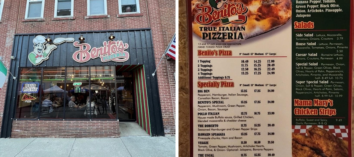 Benito's Inc Menu